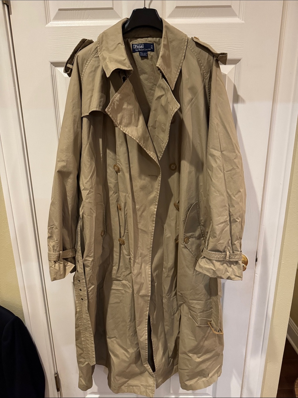 Vintage 1990s Polo Ralph Lauren Classic Khaki Trench Coat